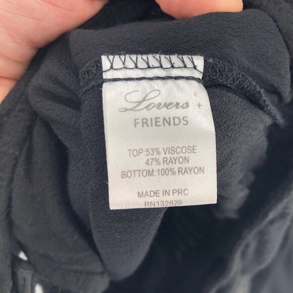 Lovers + Friends Top Womens Small Black Bodysuit Long Balloon Sleeves Snap Front - Picture 6 of 10